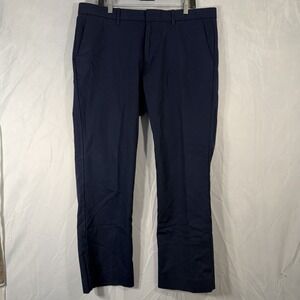 Gap Wrinkle Free Navy Blue Chino Pants Fits 38x30 Flat Front Preppy Khaki Cotton